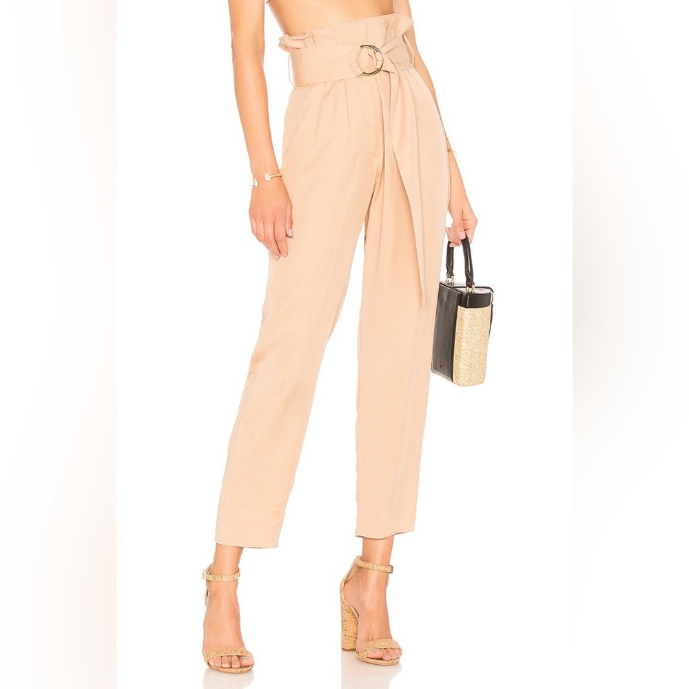 Revolve Camel Colored High-Waisted Trouser